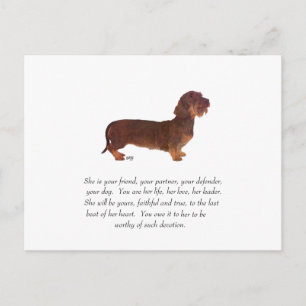 Cartão Postal Dachshund Keepsael - Mulher