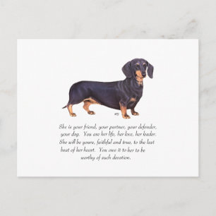 Cartão Postal Dachshund Keepsael - Mulher
