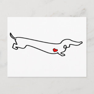 Cartão Postal Dachshund Love
