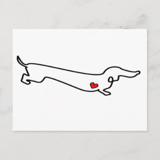 Cartão Postal Dachshund Love