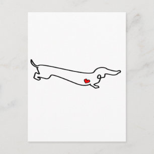 Cartão Postal Dachshund Love