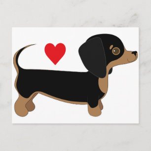 Cartão Postal Dachshund Love