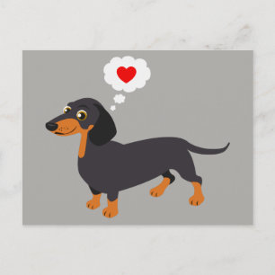 Cartão postal Dachshund Love Doxie Heart