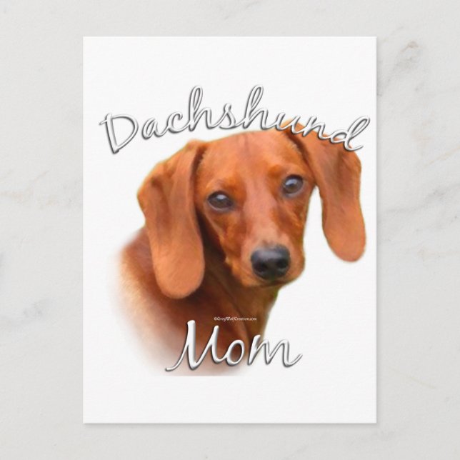 Cartão Postal Dachshund Mãe 2 (Frente)
