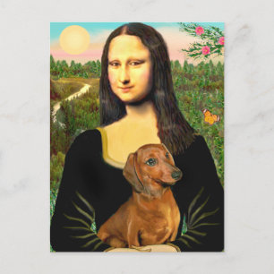 Cartão Postal Dachshund (marrom1) - Mona Lisa