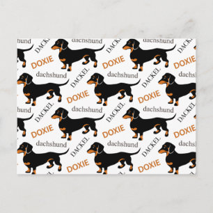 Cartão Postal Dachshund ou Padrão de Doxie Cute
