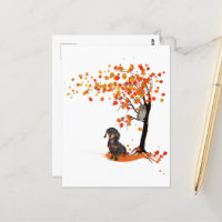 Dachshund Owl E Fall Tree Dachshund Lover Outono