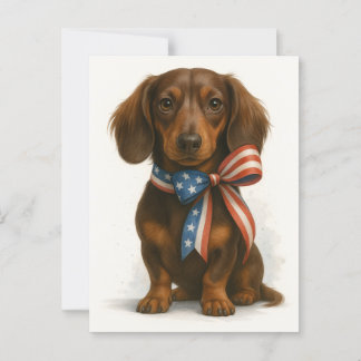 Cartão Postal Dachshund Patriótico