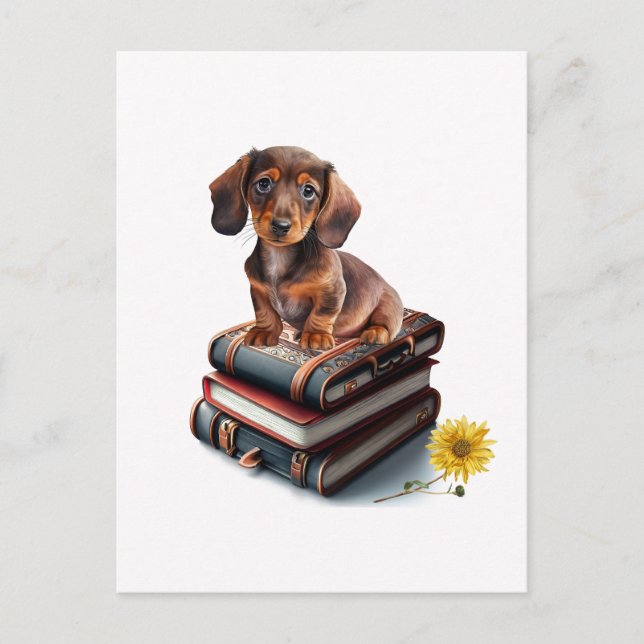 Cartão Postal Dachshund Puppy (Frente)