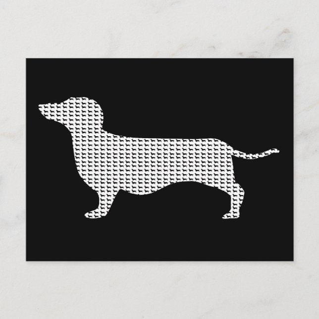 Cartão Postal Dachshund Silhouette De Muitos (Frente)