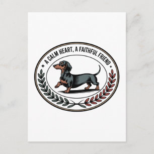 Cartão Postal Dachshund Um Coração Calmo, Um Amigo Fiel