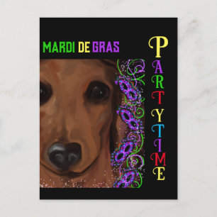 Cartão Postal Dachshund Vermelho