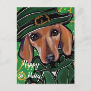 CARTÃO POSTAL DACHSHUND VERMELHO  