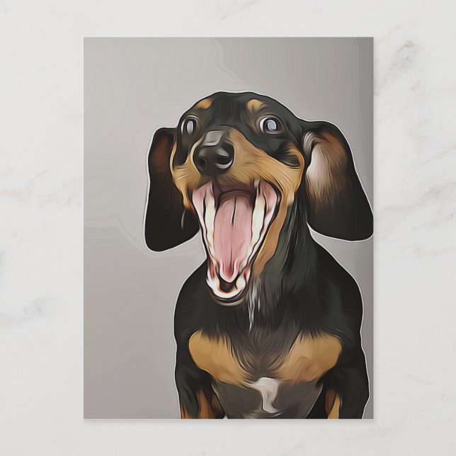 Cartão Postal Dachshund Yawning Dachshund Birthday Poster (Frente)