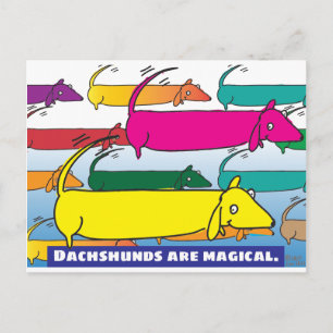 Cartão Postal Dachshunds mágicos