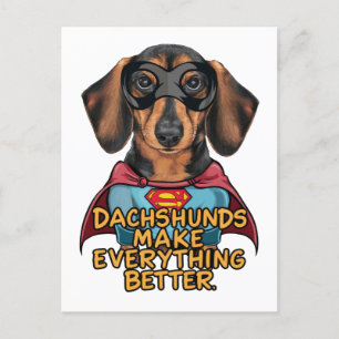 Cartão Postal Dachshunds Tornam Tudo Melhor