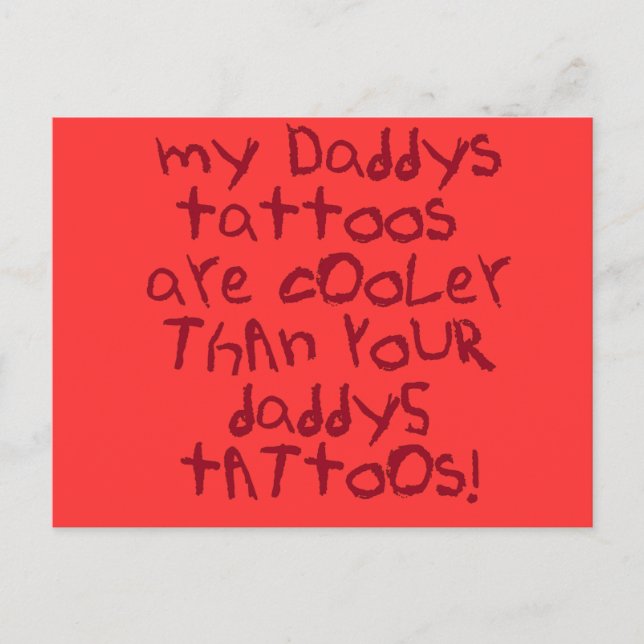 Cartão Postal Daddys Tattoos Rock (Frente)