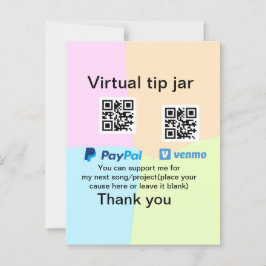 Cartão Postal Dádiva virtual jar q r código doação de moeda PayP