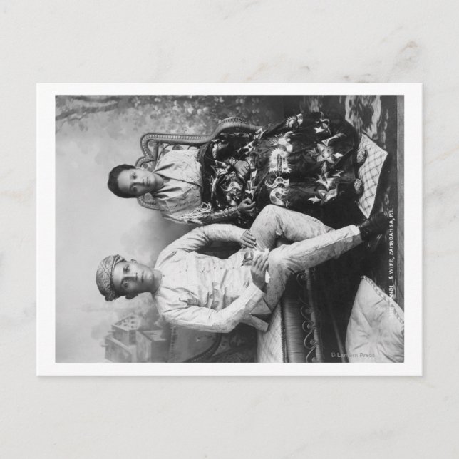 Cartão Postal Dado Mandi e Esposa nas Filipinas Fotografia (Frente)