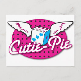 Cartão Postal Dados bonitos rockabilly da Cutie-Torta com asas
