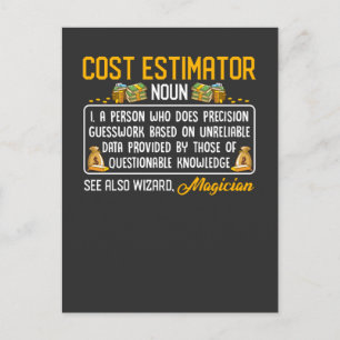 Cartão Postal Dados de Moeda de Definição de Cargo de Estimador 