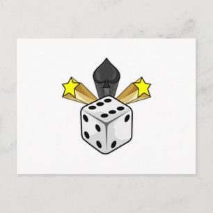 Cartão Postal Dados no Poker com Espadas & Estrelas