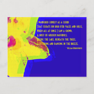 Cartão Postal Daffodil Amarelo; Cartão-postal Poem William Word
