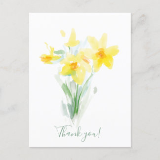 Cartão Postal Daffodil Amarelo / Personalizado/ Obrigado