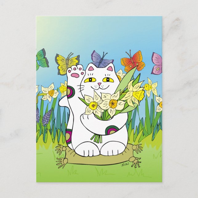 Cartão Postal Daffodil Neko (Frente)