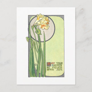 Cartão Postal Daffodils De Páscoa De Estilo Moderno Deco