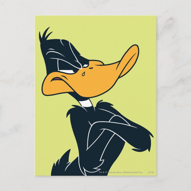 Cartão Postal DAFFY DUCK™ com braços cruzados (Frente)