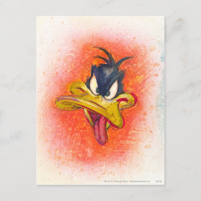Cartão Postal DAFFY DUCK™ em laranja (Frente)