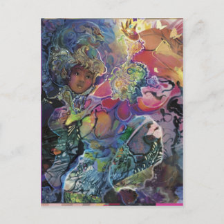 Cartão Postal Dahlia e Borboletas***