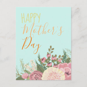 Cartão Postal Dahlia floral bouqet/Dia de as mães