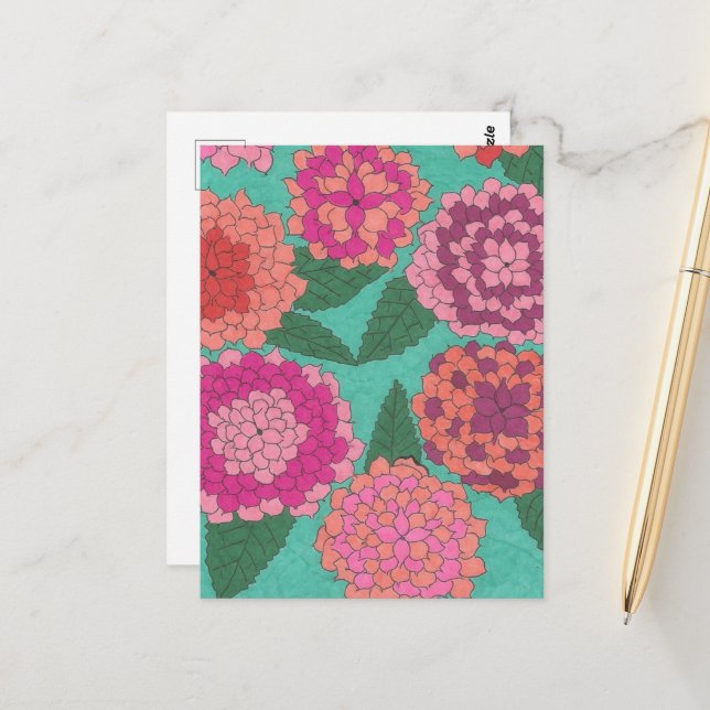 Cartão Postal Dahlia Garden (Frente/Verso In Situ)