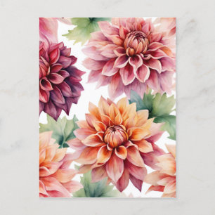 Cartão Postal Dahlia Painting