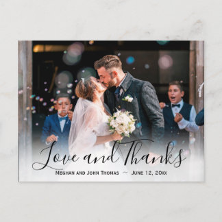 Cartão Postal Dahlia Purple Lavanda Floral Casamento Obrigado