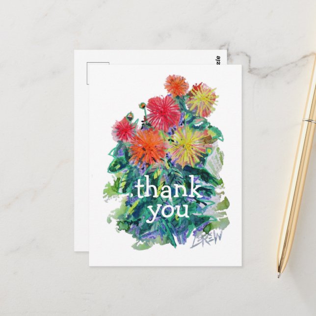 Cartão Postal Dahlias #170310 (Frente/Verso In Situ)