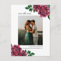 Dahlias. Aquarela floral de jardim Save the Date
