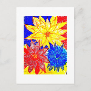 Cartão Postal Dahlias Contraste