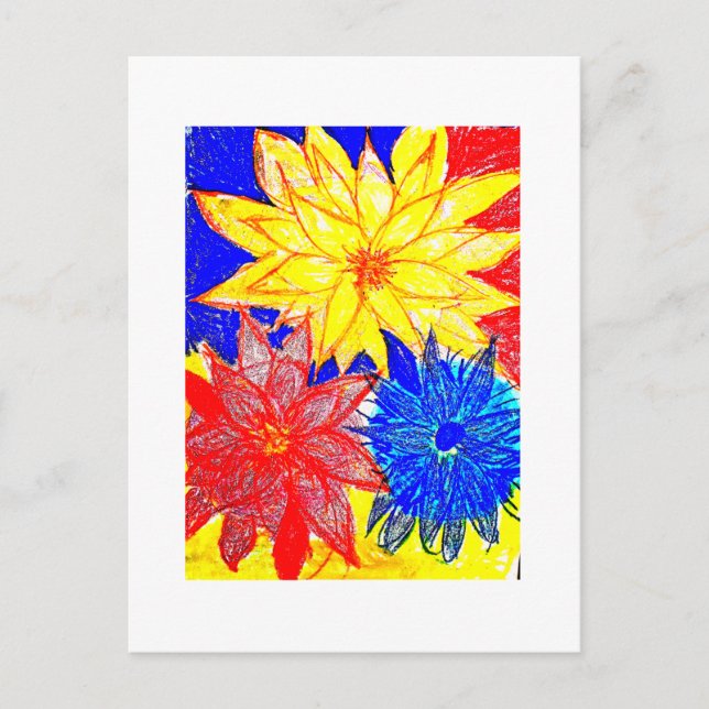 Cartão Postal Dahlias Contraste  (Frente)