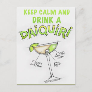 CARTÃO POSTAL DAIQUIRI RECIPE COCKTAIL ART