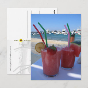 Cartão Postal Daiquiris de Morango, Mykonos, Grécia -