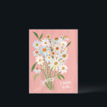 Cartão Postal Daisy Buquê Pintado Gouache Menina Você Doce<br><div class="desc">Personalize este cartão de margarida pintado à mão com o seu próprio texto na frente ou atrás! Adicione um nome se quiser ou altere a fonte. Se quiser algo personalizado,  posso criar as cores que preferir. Procure mais no meu compro!</div>