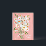 Cartão Postal Daisy Buquê Pintado Gouache Menina Você Doce<br><div class="desc">Personalize este cartão de margarida pintado à mão com o seu próprio texto na frente ou atrás! Adicione um nome se quiser ou altere a fonte. Se quiser algo personalizado,  posso criar as cores que preferir. Procure mais no meu compro!</div>