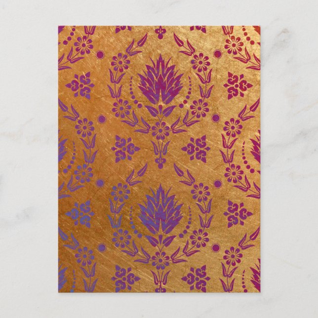 Cartão Postal Daisy Damask, METAL BRUTO (Frente)