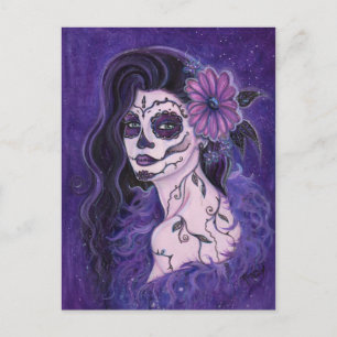 Cartão Postal Daisy Day of the Dead glamour girl By Renee