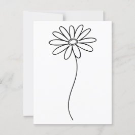 Cartão Postal Daisy Floral Art Minimalista
