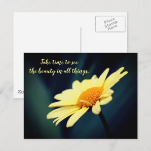 Cartão Postal Daisy Inspirador Aprecie a Beleza 