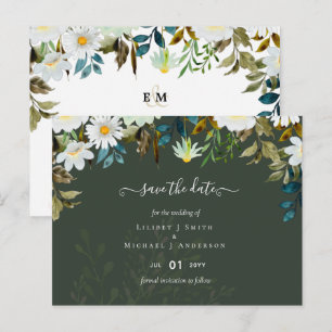 Cartão Postal Daisy Wildflower Greenery Wedding